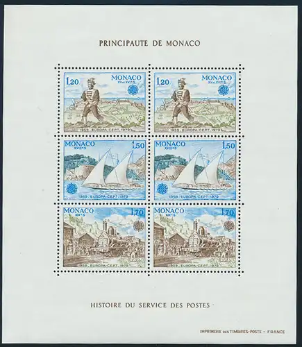 Monaco Block 15 postfrisch Europa 1979 Geschichte des Post- u. Fernmeldewesens  