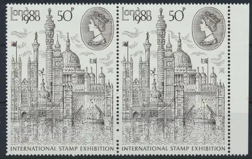 Großbritannien Paar Seitenrand International Stamp Exhibition London 1980 **