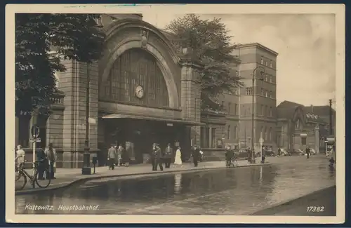 Ansichtskarte Kattowitz Katowice Bahnhof Feldpost II. WK ab Muhlhausen Elsass