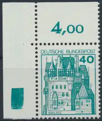 Bund Bogenrand Eckrand oben links 915 40 Pfennig Burgen und Schlösser