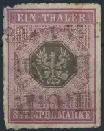 Preußen Stempelmarke 1 Thaler gestempelt