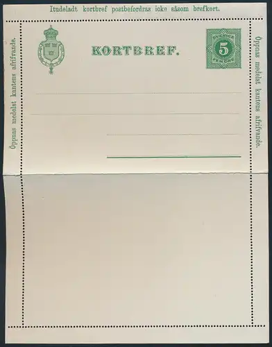Schweden Ganzsache Kartenbrief K 1 + 2 5 + 1oÖ 1899 jeweils tadellos ungebraucht