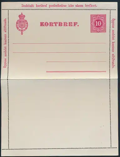 Schweden Ganzsache Kartenbrief K 1 + 2 5 + 1oÖ 1899 jeweils tadellos ungebraucht