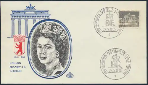 Berlin Brief 140 Motiv Brandenburger Tor SST Deutschlandbesuch Queen Elizabeth 