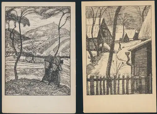 Ansichtskarten Lot Künstler Otto Modersohn Jugendstil Art Nouveau Verlag Heyder 