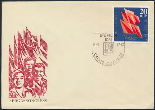 DDR Brief 2219 SST 9. FDGB Kongress Eindruck Ostalgie Politik Gewerkschaft 
