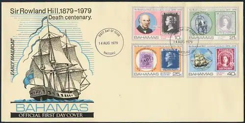 Bahamas Brief MIF440-443 Nassau Sir Rowland Hill Postschiff Schifffart Marine