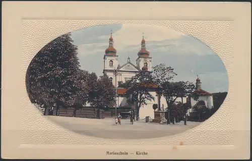 Ansichtskarte Mariaschein Kirche Verlag H. Sommer Warenhaus Bohosudov Krupka 
