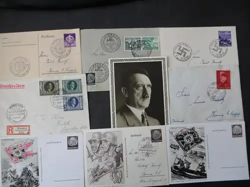 Sammlung 3. Reich + Gebiete Briefe Ganzsachen Ansichtskarten Propaganda 