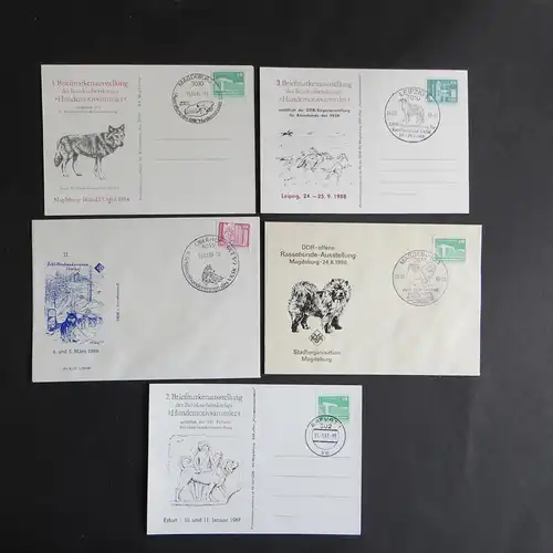 Briefe und Karten Sammlung Motiv Hunde DDR 5 Stück dabei Schlittenhunde und