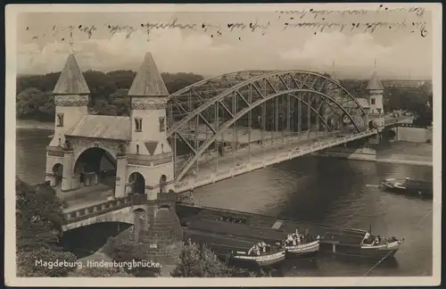 Ansichtskarte Magdeburg Hindenburgbrücke nach Gera