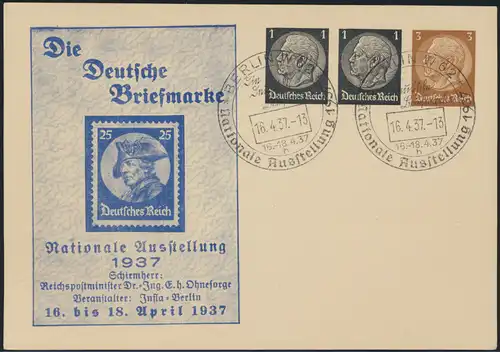 Deutsche Reich Privatganzsache PP 136 C1 Briefmarken Aussstellung Berlin SST1937