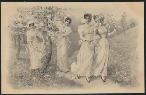 Ansichtskarte Jugendstil Art Nouveau Damen Frauen Mode 1906