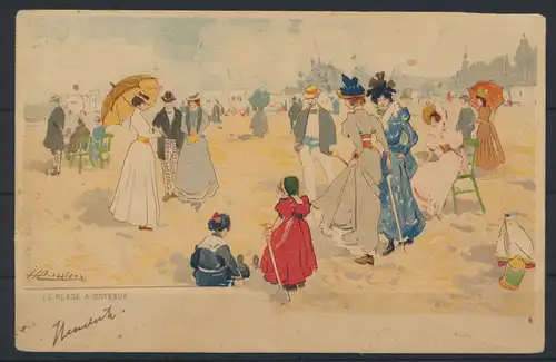 Ansichtsakarte Jugendstil Art Nouveau Künstler handcoloriert Ostende Amersfoort