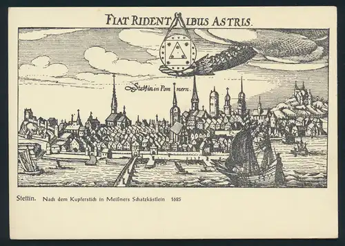 Ansichtskarte Stettin nach dem Kupferstich in Meißners Schatzkästlein 1625