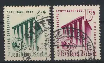 Deutsches Reich 692-693 Reichsgartenschau Stuttgart gestempelt Kat-Wert 9,00