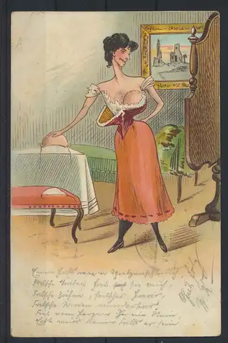 Ansichtskarte Litho Künstler Humor Scherzkarte Frauen Erotik 1902