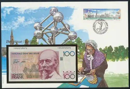 Geldschein Banknote Banknotenbrief Belgien 1993 schön und exotisches Motiv  