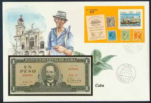 Geldschein Banknote Banknotenbrief Kuba 1984 schön und exotisches Motiv  