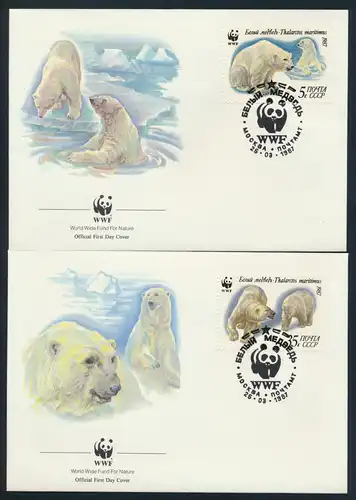 Sowjetunion 5694-5697 Naturschutz Eisbären Set Satz postfrisch FDC+Maximumkarten