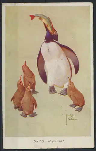 Ansichtskarte Künstler sign. Lawson Wood Verlag Wohlgemuth Berlin Tiere Pinguin
