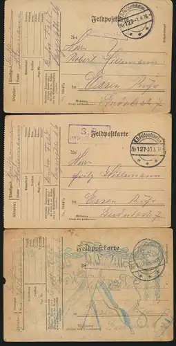 11 Feldpost Ansichtskarten Regiment 15 alle handgemalt I. Weltkrieg nach Essen