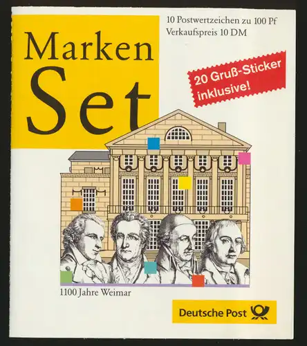 Bund Markenheftchen MH 38 Weimar Luxus 1999 Ersttagsstempel FRANKFURT