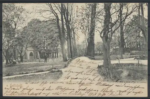 Ansichtskarte Hettstedt Stadtpark Sachsen Anhalt 1904 nach Riesa