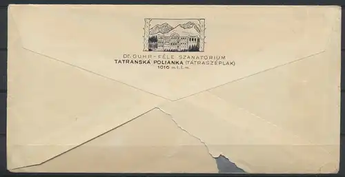 Tschechoslowakei Brief mit SST Motiv Wintersport Ski 1935 