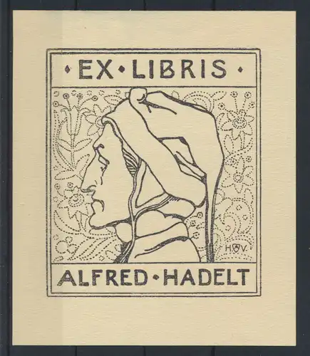 Ex Libris Künstler Heinrich Vogeler Alfred Hadelt Rie 122 Buchdruck Strichätzung