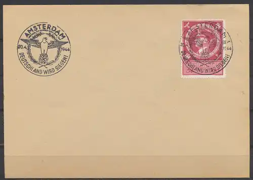 Deutsches Reich Brief 887 blanko mit Propaganda Stempel Amsterdam