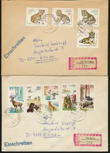 DDR 3 Briefe per Einschreiben mit Speerwerte u.a. Leipziger Zoo