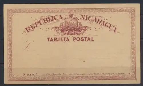 Übersee Nicaragua Ganzsache Nicaragua postal stationery