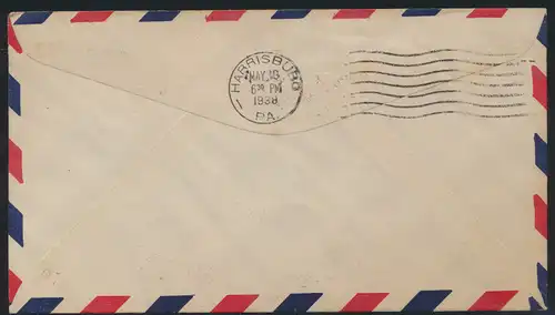 Flugpost USA air-mail letter to Myerstown Pennsylvania
