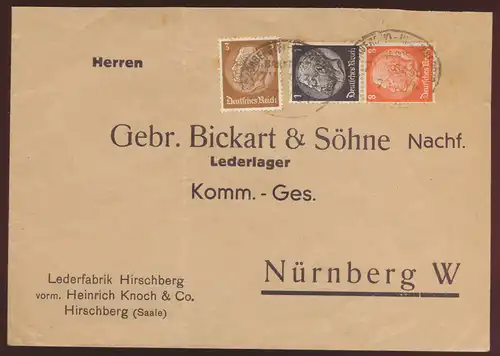 D Reich Brief Zusammendruck Hindenbrug Bahnpost 