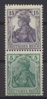 Deutsches Reich Zusammendruck Germania S 6 ungebraucht Kat.-Wert 150,00