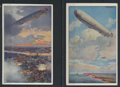 Zeppelin Ansichtskarte Künstler Luftflotten Verein Lot 3 Karten gute Erhaltung