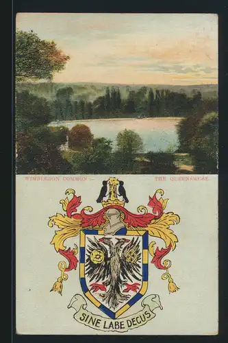 Wappen Ansichtskarte Großbritannien Great Britain Wimbledon Wappen coat of arms 