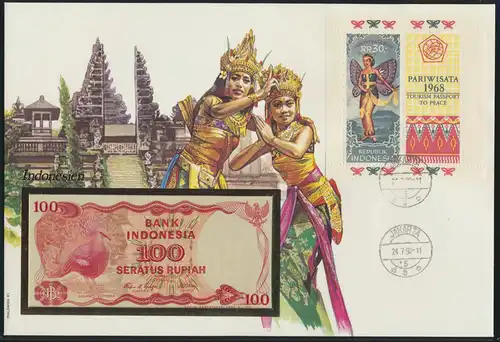 Geldschein Banknote Banknotenbrief Indonesien Indonesia Asia exotisches Motv 