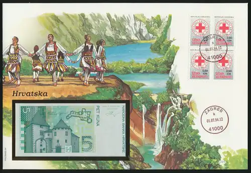 Geldschein Banknote Banknotenbrief Kroatien Croatia Hrvatska exotisches Motv 