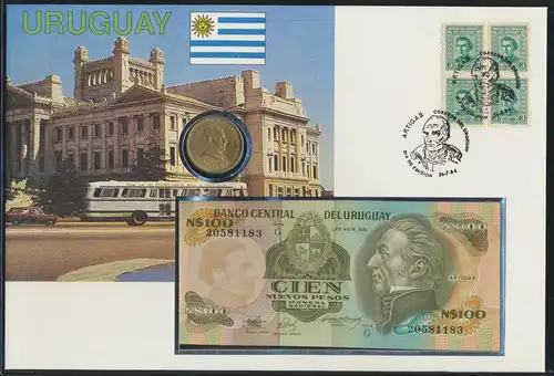 Geldschein Banknote Banknotenbrief Uruguay exotisches Motv 