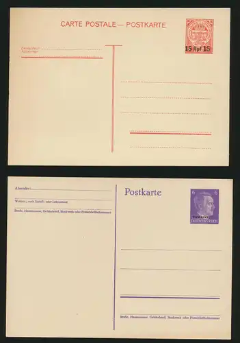 Deutsches Reich + Besetzung Lot von 5 Ganzsachen teils SST Tag der Briefmarke