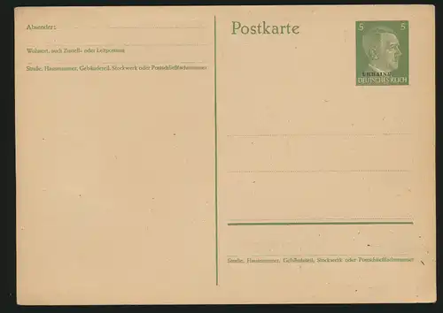 Deutsches Reich + Besetzung Lot von 5 Ganzsachen teils SST Tag der Briefmarke