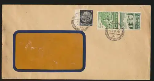 D. Reich Brief Zusammendruck WHW + 1 Pfg. Hindenburg SST Frankfurt Handwerk
