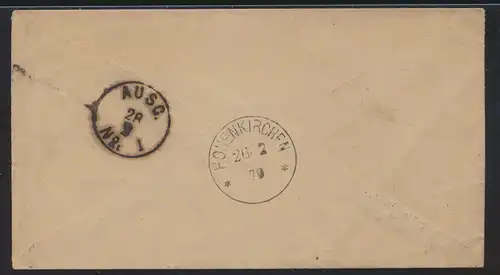Deutsches Reich Brief EF Pfennige R3 DORNUM OSTFRIESLAND n. Oldenburg 24.2.1879