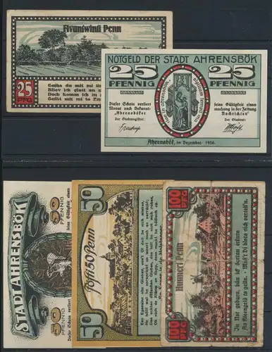 Geldscheine Banknoten Notgeld Ahrensbök 25-100 Hunnert Penn Schleswig Holstein