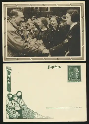 Lot meist 3. Reich Lot Ganzsachen + Foto Ansichtskarten gesamt 6 Stück Krieg