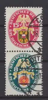 Deutsches Reich Zusammendruck Nothilfe Wappen S 70 sauber gestempelt Kat. 35,00