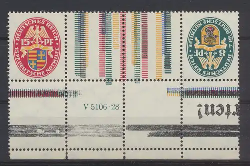 Deutsches Zusammendruck Nothilfe Wappen KZ 10 HAN postfrisch MNH Kat.250,00