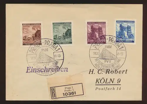 Besetzung Böhmen & Mähren R Briefe MIF Prag nach Köln
